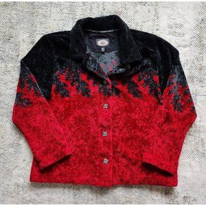 County Clothing Company Size XL Black And Red Long Sleeve Fleece Jacket